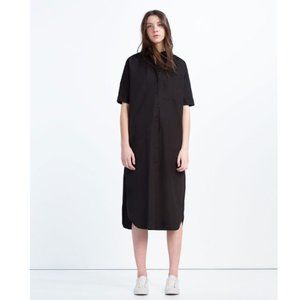 Zara Trafaluc button down shirt dress black M
